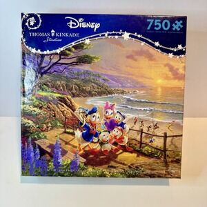 Disney Donald And Daisy Duck 750 Piece Puzzle - Thomas Kinkade "A Duck Day"